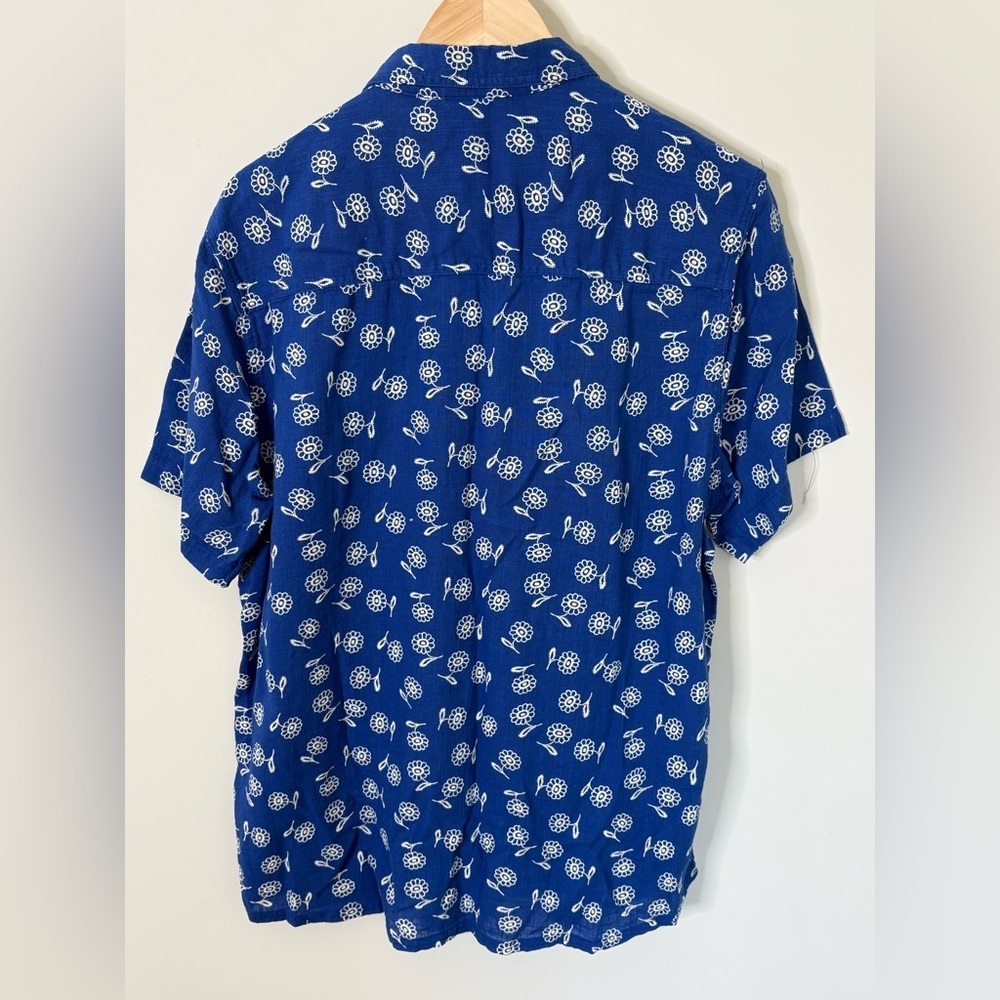 Toad & Co Salton Short Sleeve Shirt Blue Floral Size Large - Picture 2 of 7